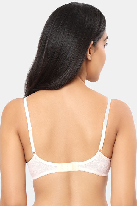 Amante Padded Wired Full Coverage Lace Bra - Angel White Bridal Red — image 3